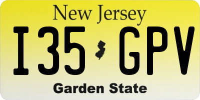 NJ license plate I35GPV