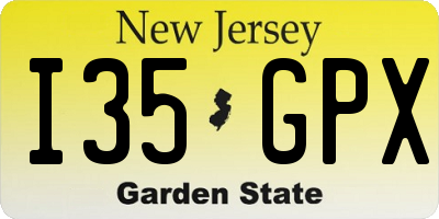 NJ license plate I35GPX