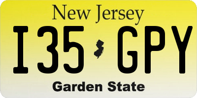 NJ license plate I35GPY