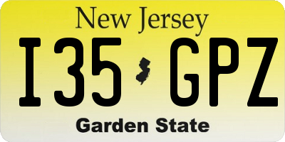 NJ license plate I35GPZ