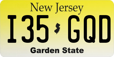 NJ license plate I35GQD