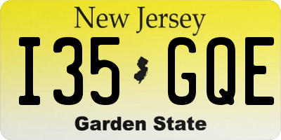 NJ license plate I35GQE