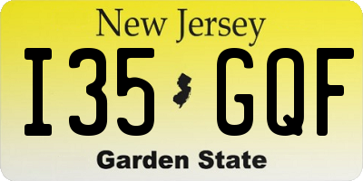 NJ license plate I35GQF