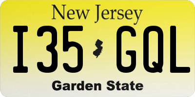 NJ license plate I35GQL