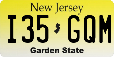 NJ license plate I35GQM