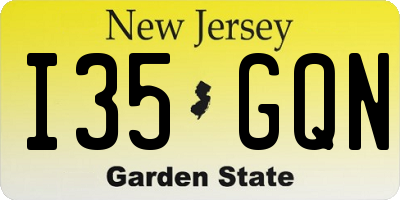 NJ license plate I35GQN