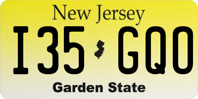 NJ license plate I35GQO