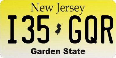 NJ license plate I35GQR