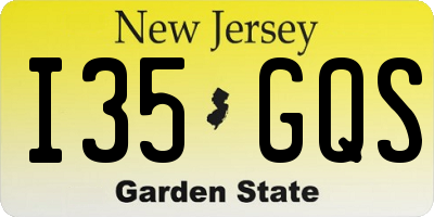 NJ license plate I35GQS