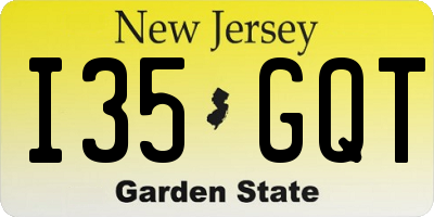 NJ license plate I35GQT