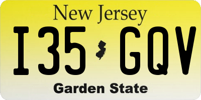 NJ license plate I35GQV