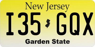 NJ license plate I35GQX
