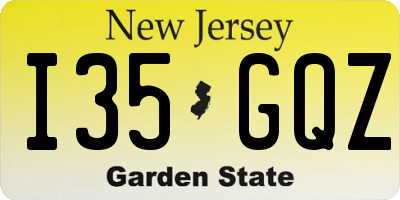 NJ license plate I35GQZ