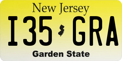 NJ license plate I35GRA