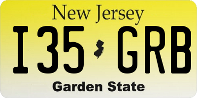 NJ license plate I35GRB