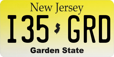NJ license plate I35GRD