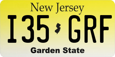 NJ license plate I35GRF