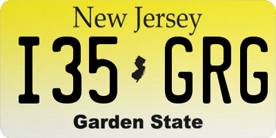 NJ license plate I35GRG