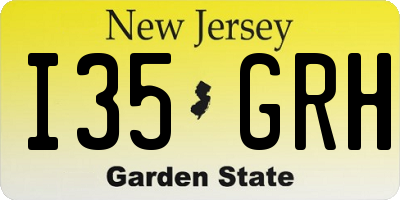 NJ license plate I35GRH