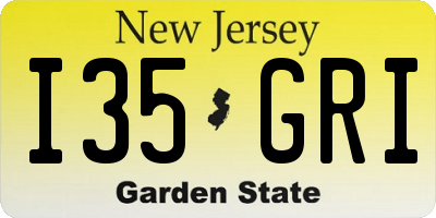 NJ license plate I35GRI