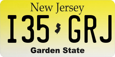 NJ license plate I35GRJ