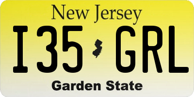 NJ license plate I35GRL