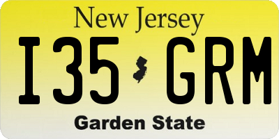 NJ license plate I35GRM