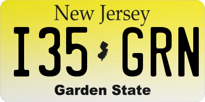 NJ license plate I35GRN