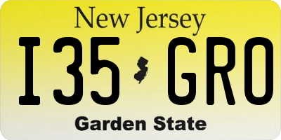 NJ license plate I35GRO
