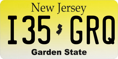 NJ license plate I35GRQ
