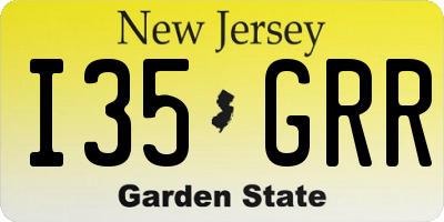 NJ license plate I35GRR