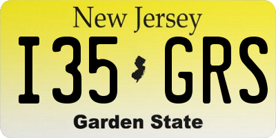 NJ license plate I35GRS