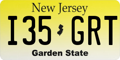 NJ license plate I35GRT