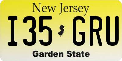 NJ license plate I35GRU