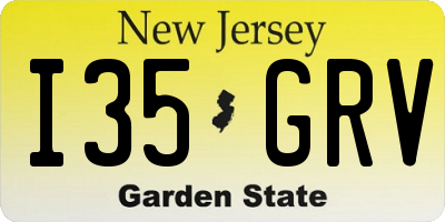 NJ license plate I35GRV