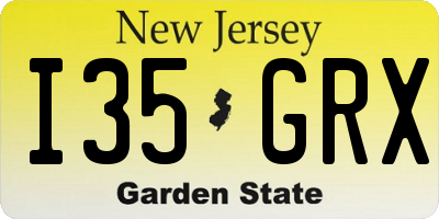 NJ license plate I35GRX