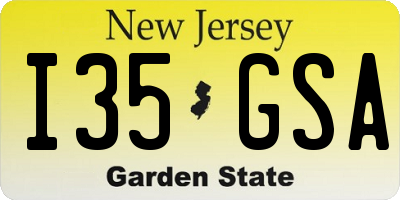 NJ license plate I35GSA