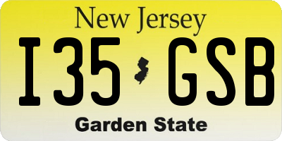NJ license plate I35GSB