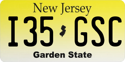 NJ license plate I35GSC
