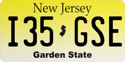 NJ license plate I35GSE