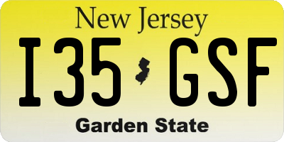 NJ license plate I35GSF