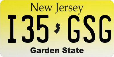 NJ license plate I35GSG