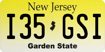 NJ license plate I35GSI