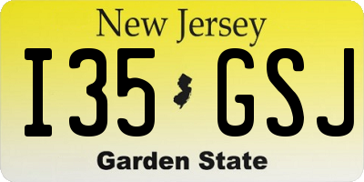 NJ license plate I35GSJ