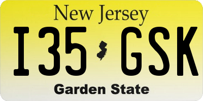 NJ license plate I35GSK