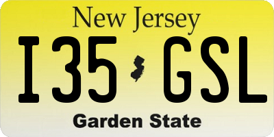 NJ license plate I35GSL