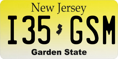 NJ license plate I35GSM