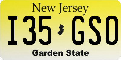 NJ license plate I35GSO