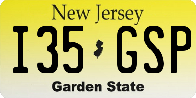 NJ license plate I35GSP