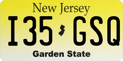 NJ license plate I35GSQ
